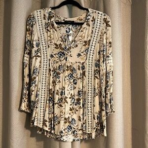 American Eagle BoHo Stlye Long Sleeve Tunic Shirt